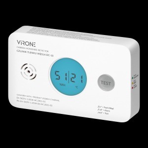 Czujnik tlenku wegla zasilanie bateryjne 2xaa zywotnosc sensora 10 lat dc 10 virone orno 1