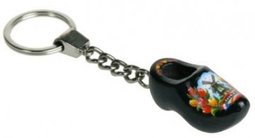 Lsleutelhanger met 1 klompje zwart molen tulp20160309210034
