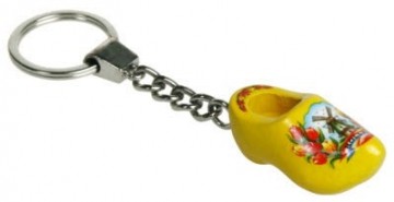 Sleutelhanger met klompje geel tulp