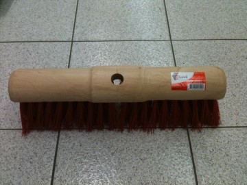 Stadsbezem - PVC, rood met ronde kap